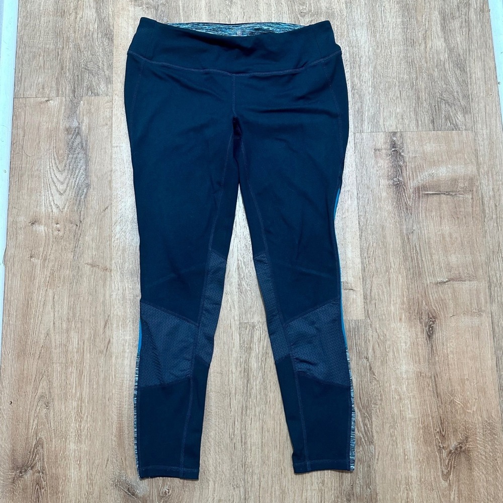 Tangerine |‎ Women's Gray Teal Blue Mesh Panel Athletic Capri Leggings, Size S